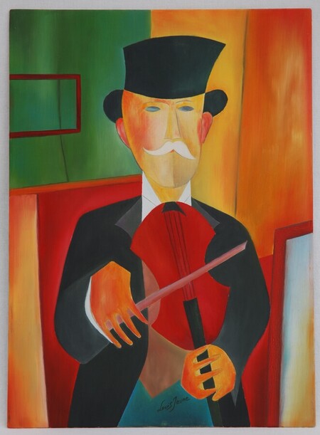 Le violoniste  huile sur toile 33 x 24 cm