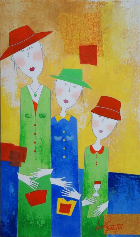 Telle m&egrave;re, telle fille. Acrylique sur panneau MDF 55 x 33 cm. Octobre 2024.